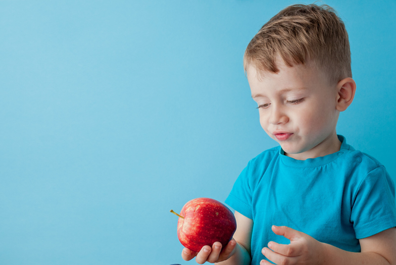Autistic boy refusing to eat apple